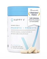Happy V front packaging showing bottle and branding for clear product recognition and trust