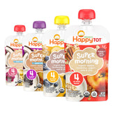 HAPPYTOT pouch frontal del pack Super Morning mostrando etiqueta orgánica y porción práctica