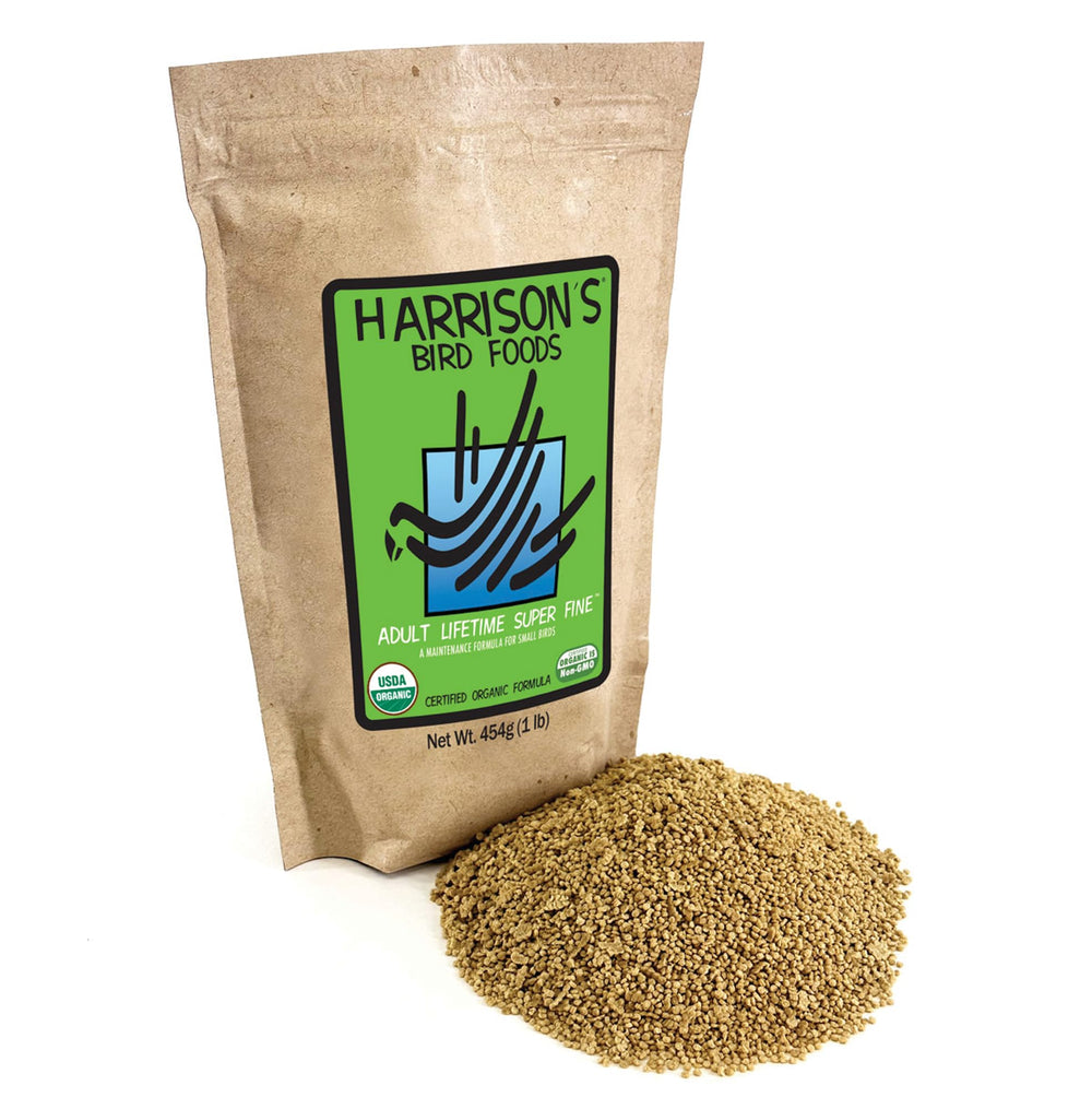 Harrison's frente del empaque 1lb mostrando marca y beneficio orgánico