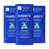 Harry's paquete frontal tres unidades mostrando beneficio protección prolongada