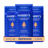 Harry's frente del empaque mostrando pack de tres y ventaja de larga duración