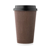 Harvest Pack cup front packaging showing modern geometric design and lids for attractive service