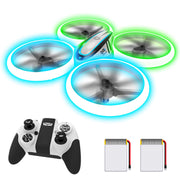 HASAKEE Q9s vista frontal del dron mostrando diseño y colores brillantes