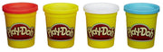 Hasbro Play-Doh vista frontal del paquete con cuatro botes, ideal para creatividad
