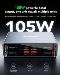 HATALKIN top view showing USB-C and USB-A ports for versatile device compatibility