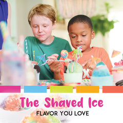 Hawaiian Shaved Ice comparación de envase mostrando tamaño práctico y portabilidad