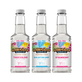 Hawaiian Shaved Ice frontal del pack mostrando tres botellas sin colorantes y fácil identificación