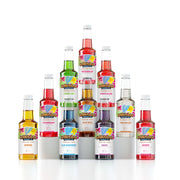 Hawaiian Shaved Ice pack front view showing ten 16oz bottles and variety
