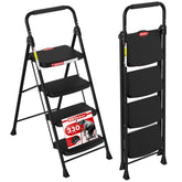 HBTower front view of 4-step ladder showing stable platform benefit