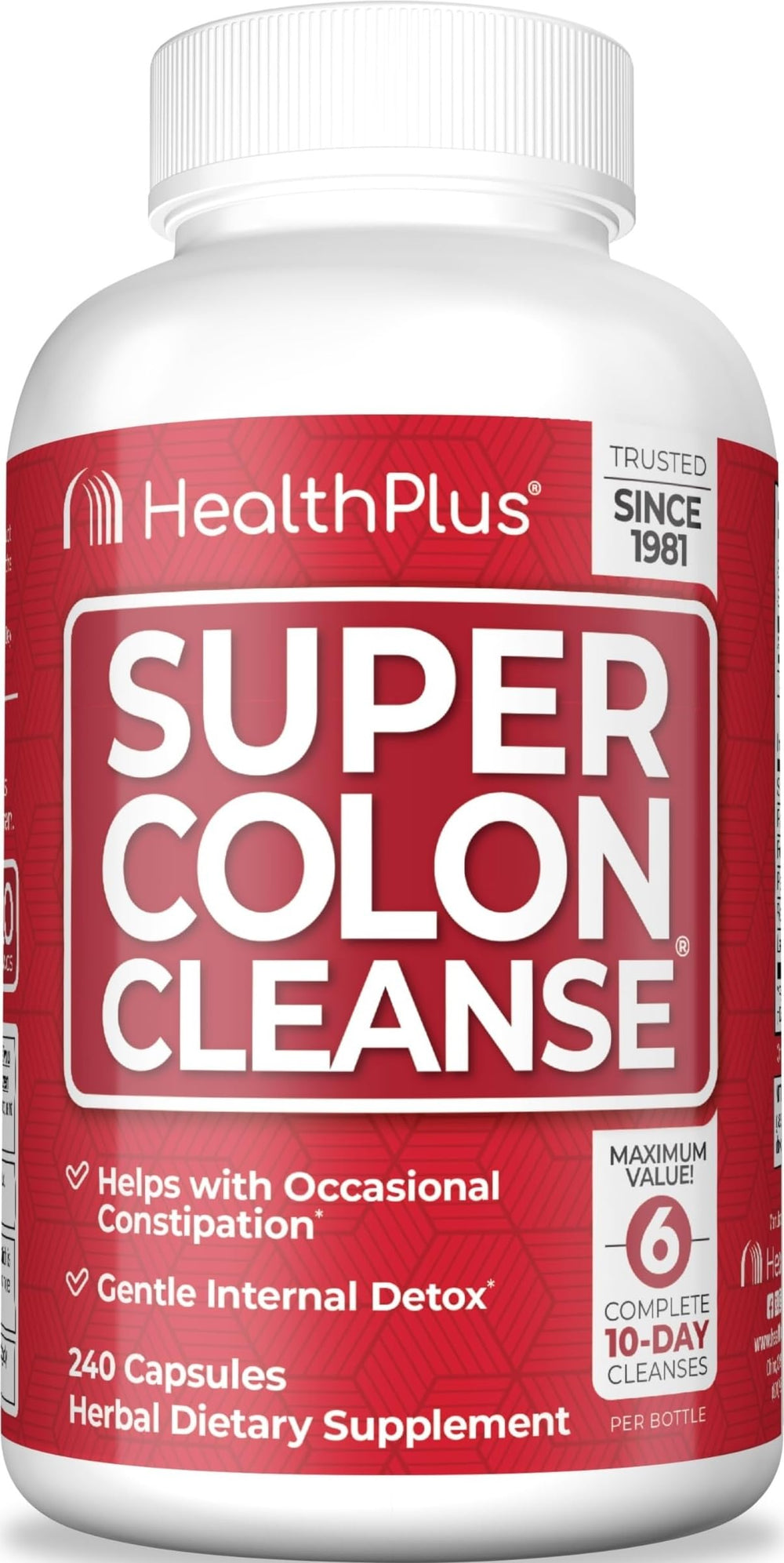 Health Plus bote frontal mostrando el envase y la cantidad para claridad