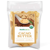 Healthworks cacao butter front packaging showing organic label and benefit