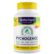 Healthy Origins bottle front view showing Pycnogenol benefits and labeling