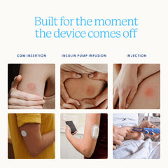 Healthy Sites parche aplicado en el brazo demostrando uso tras retirar un sensor
