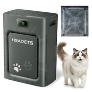 HEAPETS P358 front view showing sleek purifier and benefit of compact footprint