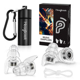 Hearprotek frontal del pack mostrando los tapones reutilizables y beneficio protección