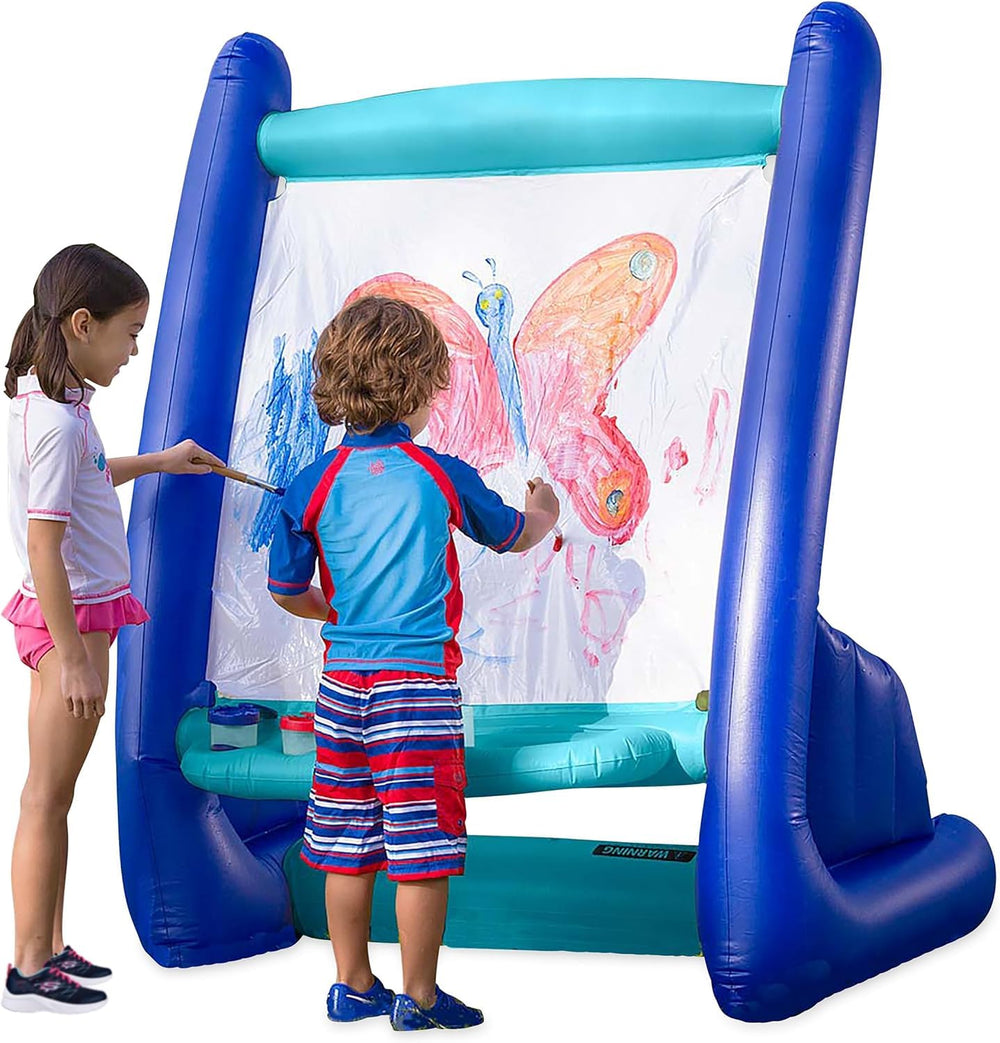 HearthSong caballete inflable frontal mostrando superficie de pintura y colores