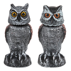 Hedoc vista frontal del búho decorativo con ojos realistas para intimidar aves