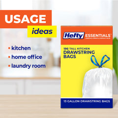 Hefty bolsa instalada en cubeta de cocina para uso diario ordenado