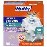 Hefty frente del empaque mostrando cantidad y aroma beneficios