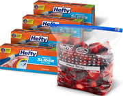 Hefty frente del paquete con cantidad y galón, organización inmediata