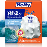 Hefty paquete frontal Fresh Clean Breeze mostrando cantidad y aroma