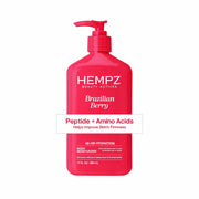 Hempz envase frontal Brazilian Berry mostrando el tamaño y beneficio hidratante