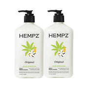 Hempz front packaging showing two 17 fl oz bottles and clear branding for daily hydration