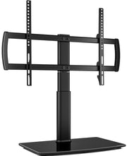 Hemudu front view HT04B-002 showing stable base and mounted TV benefit clear display