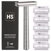 Henson Shaving vista frontal del cuerpo de aluminio, diseño durable y preciso