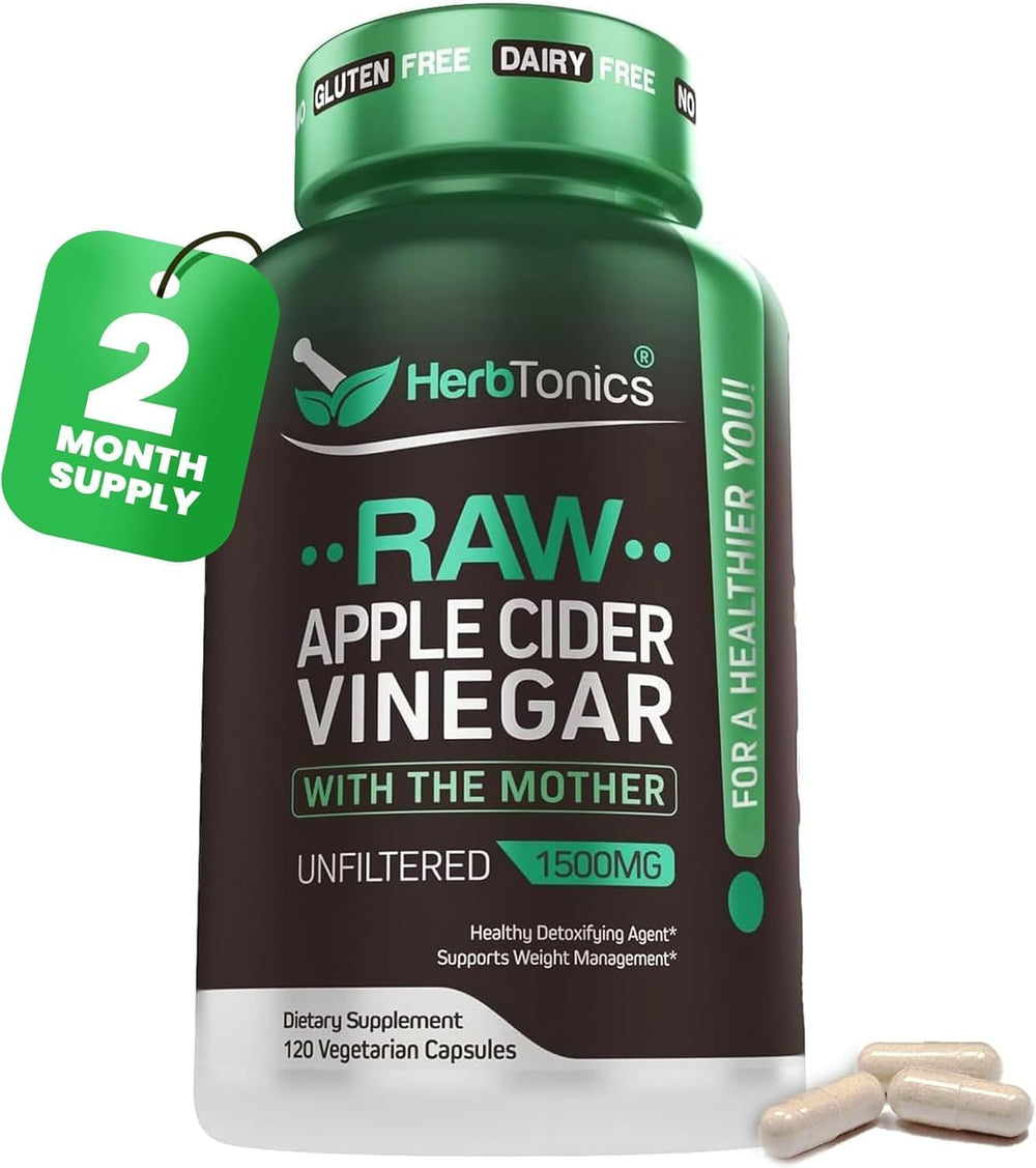 Herbtonics frente del envase mostrando 120 cápsulas y beneficios visibles