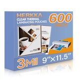 HERKKA funda frontal del paquete mostrando cantidad y tamaño, protege documentos