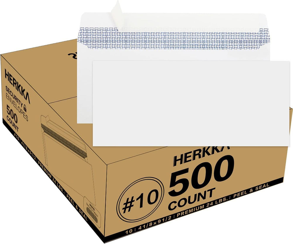 HERKKA sobre No.10 frontal blanco profesional, protección y presentación