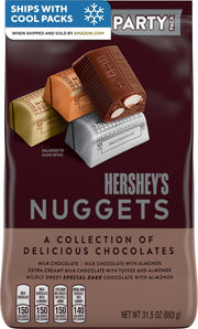 HERSHEY'S NUGGETS frente de bolsa mostrando variedad y conveniencia