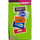 HERSHEY'S paquete frontal mostrando variedad y conveniencia para compartir