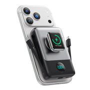 HETP front view of power bank showing magnetic pads and sleek design for quick charging