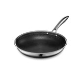 HexClad 10" pan front view showing hybrid finish and benefit of versatile cooking