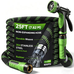 HEYRSUN manguera frontal 25 ft mostrando longitud y estructura durable