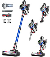 HFFLH stick vacuum front view showing sleek design and strong suction benefit