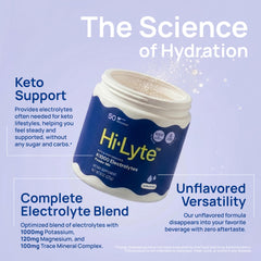 Hi-Lyte K1000 serving scoop beside powder illustrating portion control benefit