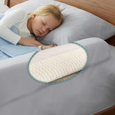 Hiccapop front view of foam bed bumper showing compact shape and safety