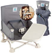 Hiccapop OmniBoost front view showing seat and tray for quick feeding