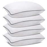 Higoom vista frontal del pack de 4 almohadas, aspecto completo y acogedor