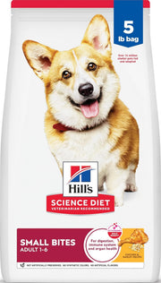 Hill's Science Diet empaque frontal mostrando la fórmula small bites y beneficios