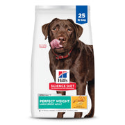 Hill's Science Diet front bag showing perfect weight large breed benefits
