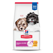 Hill's Science Diet paquete frontal mostrando receta para cachorros pequeños y beneficios