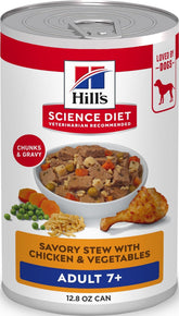 Hill's Science Diet lata frontal del estofado con beneficio nutricional visible