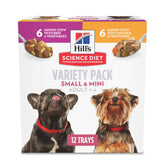 Hill's Science Diet frontal del pack mostrando bandejas y variedad, conveniencia al servir