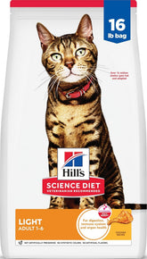 Hill's Science Diet paquete frontal que muestra formulación light y beneficios