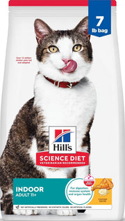 Hill's Science Diet front bag showing senior 11+ formula and benefits