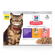 Hill's Science Diet variety pack front view showing all pouches and branding for easy selection